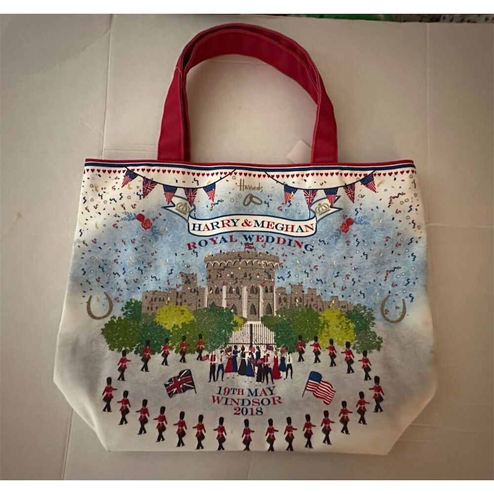 Harrods Harry & Meghan Royal Wedding Tote Bag Windsor 2018 Souvenir